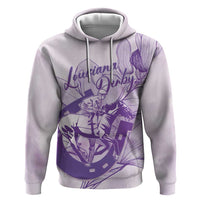 Personalized Louisiana Horse Racing Derby Zip Hoodie Magnolia Blossom Horseshoe Pastel Purple