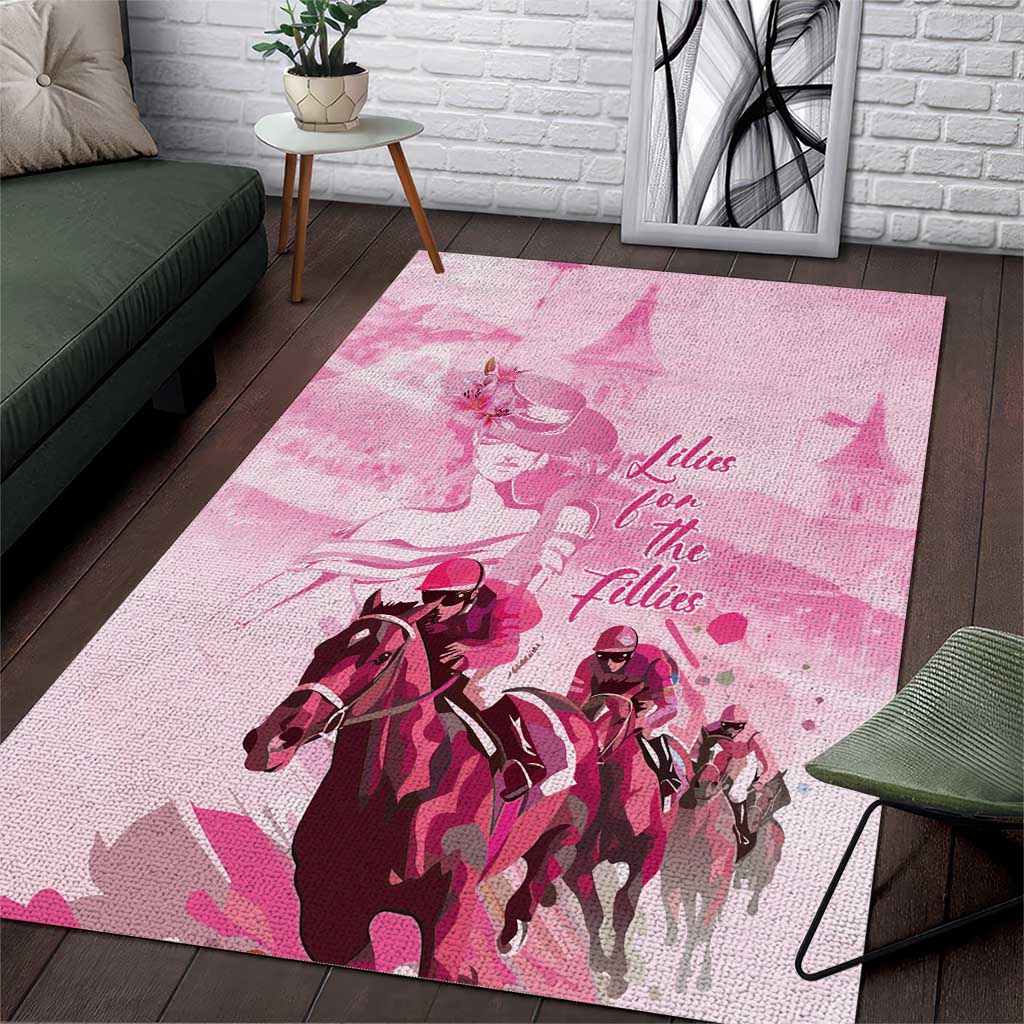Kentucky Horse Racing Oaks Area Rug Lilies For The Fillies