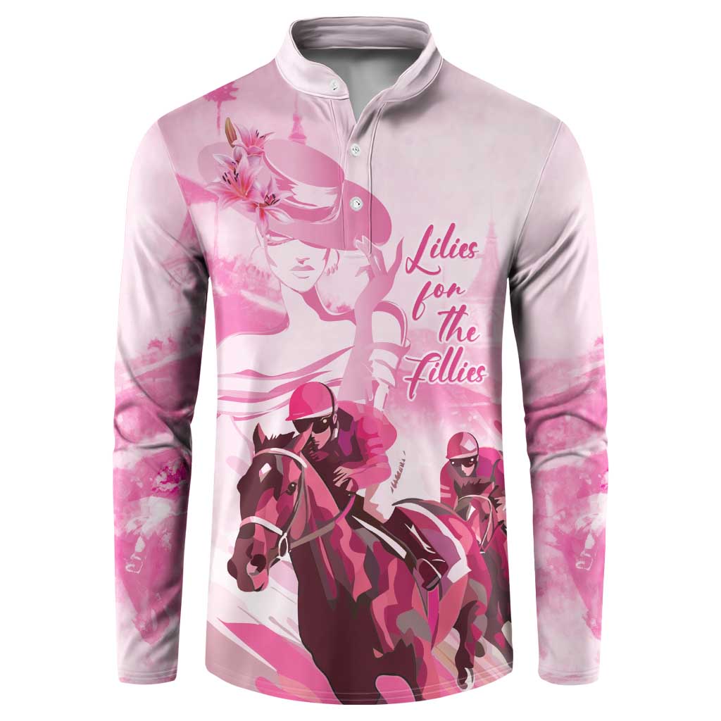 Kentucky Horse Racing Oaks Button Sweatshirt Lilies For The Fillies