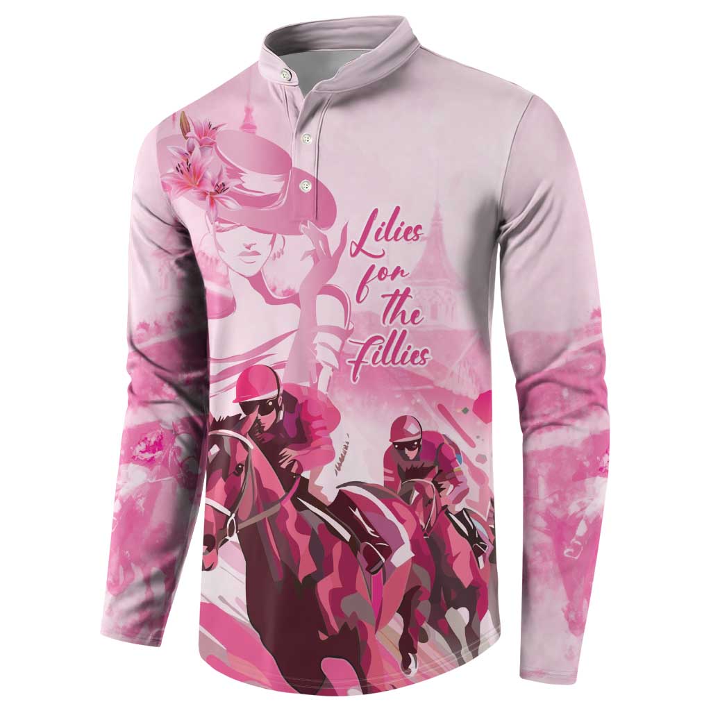 Kentucky Horse Racing Oaks Button Sweatshirt Lilies For The Fillies