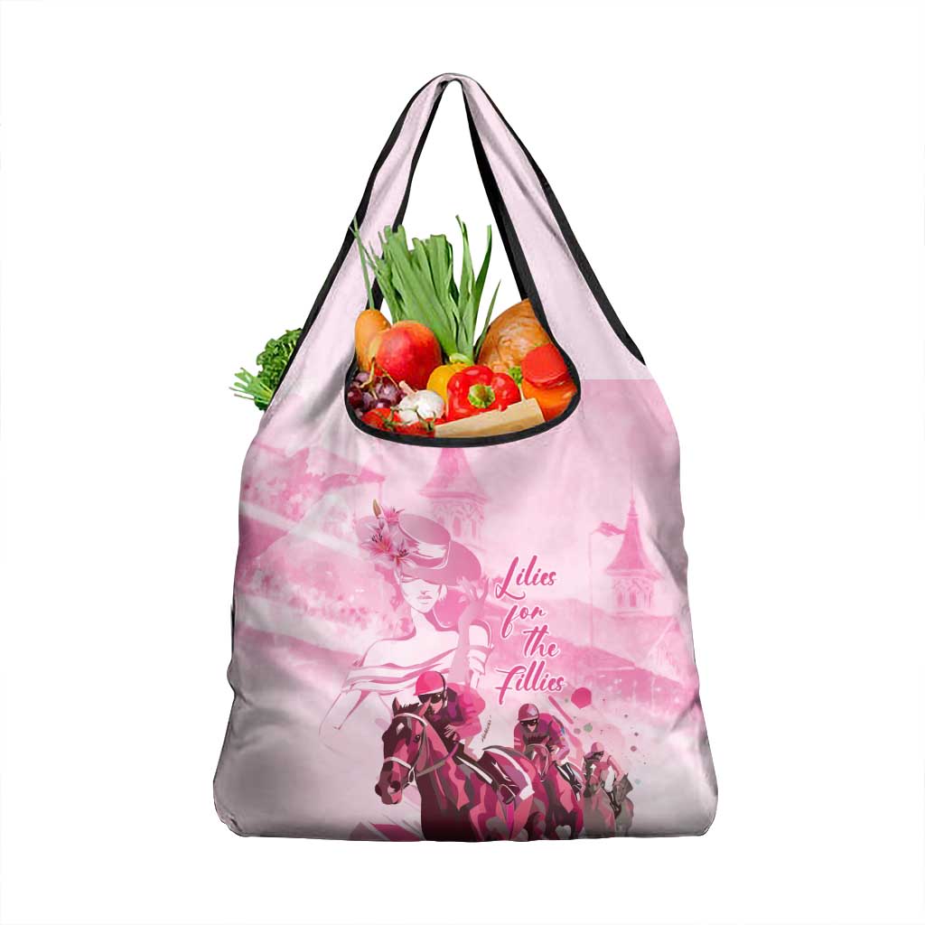 Kentucky Horse Racing Oaks Grocery Bag Lilies For The Fillies