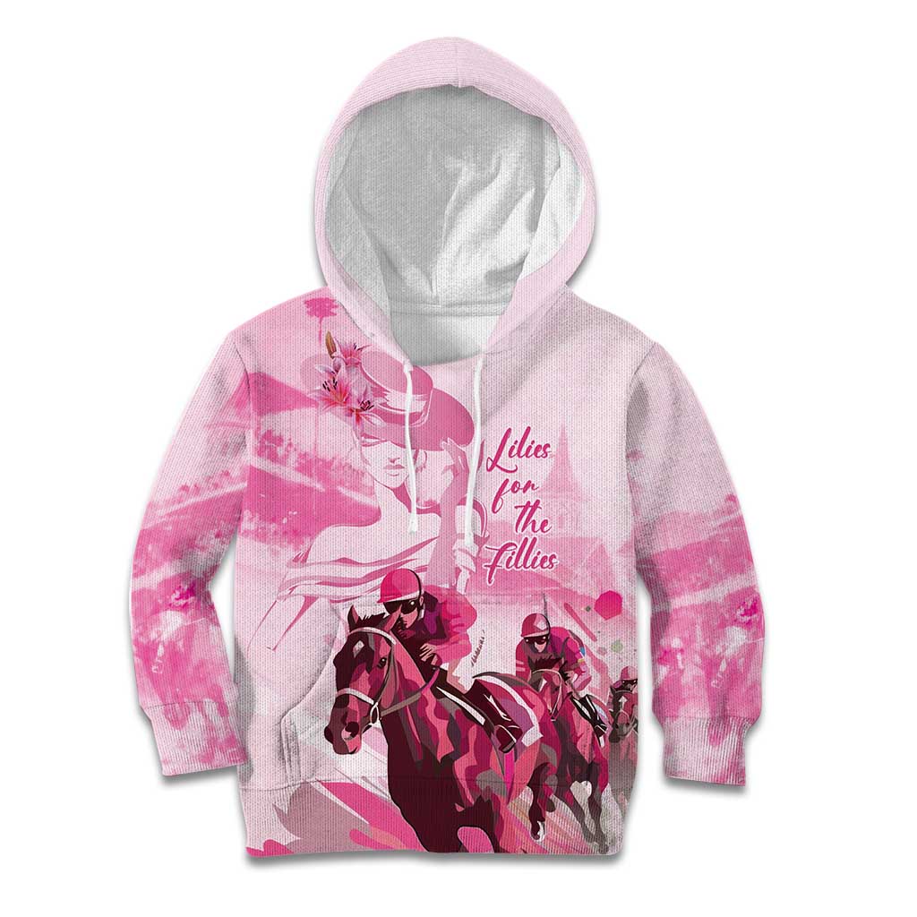 Kentucky Horse Racing Oaks Kid Hoodie Lilies For The Fillies