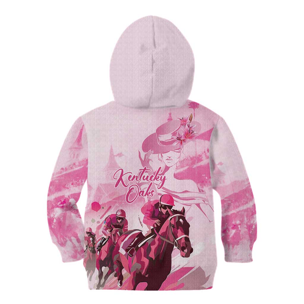 Kentucky Horse Racing Oaks Kid Hoodie Lilies For The Fillies