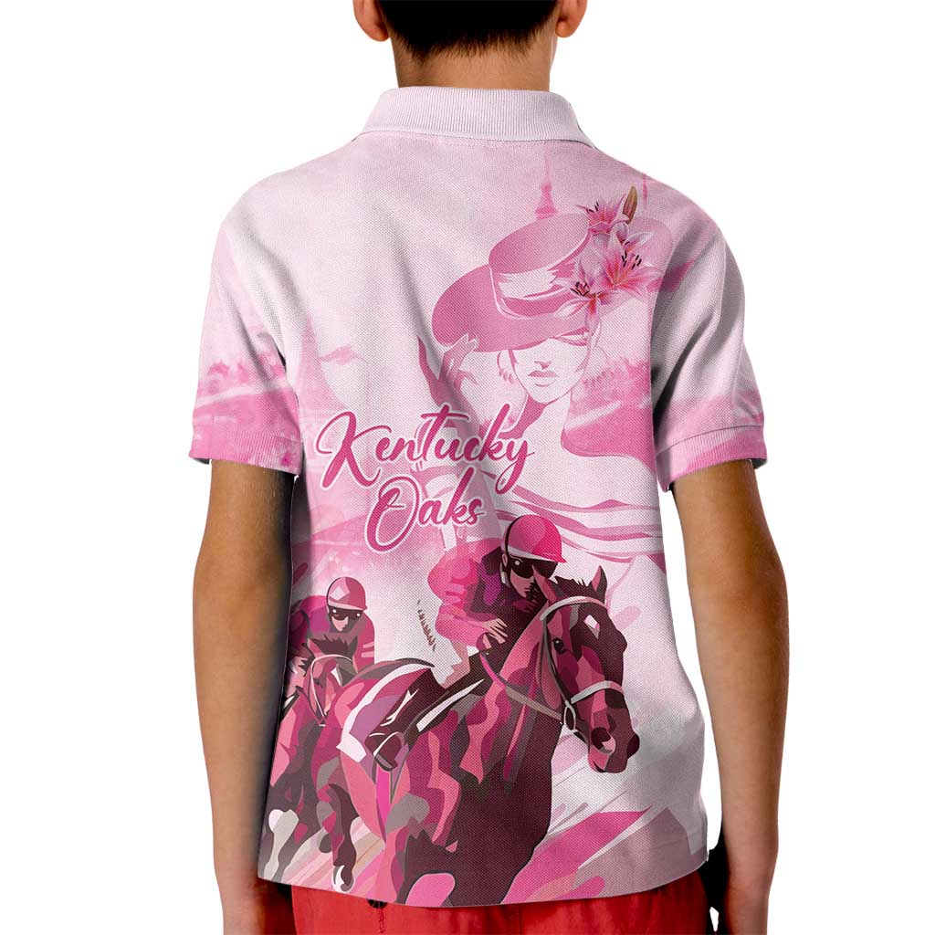Kentucky Horse Racing Oaks Kid Polo Shirt Lilies For The Fillies