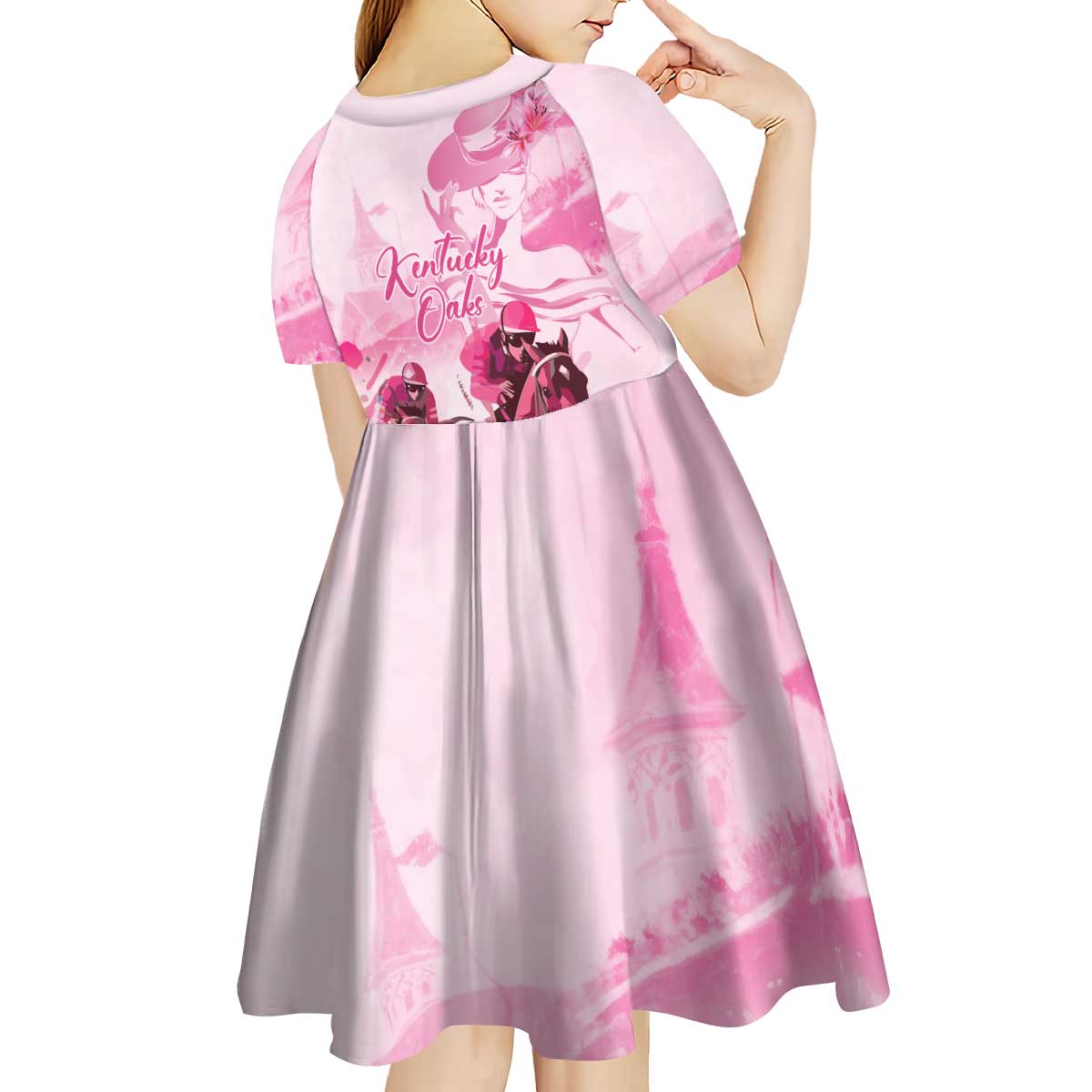 Kentucky Horse Racing Oaks Kid Short Sleeve Dress Lilies For The Fillies