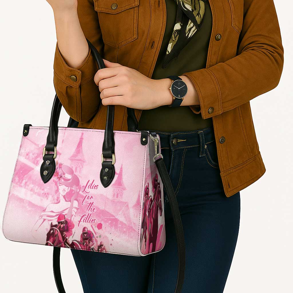 Kentucky Horse Racing Oaks Leather Bag Lilies For The Fillies