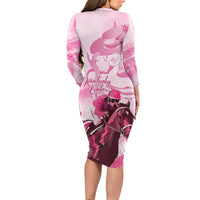 Kentucky Horse Racing Oaks Long Sleeve Bodycon Dress Lilies For The Fillies