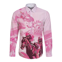 Kentucky Horse Racing Oaks Long Sleeve Button Shirt Lilies For The Fillies