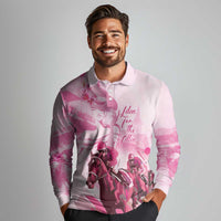 Kentucky Horse Racing Oaks Long Sleeve Polo Shirt Lilies For The Fillies