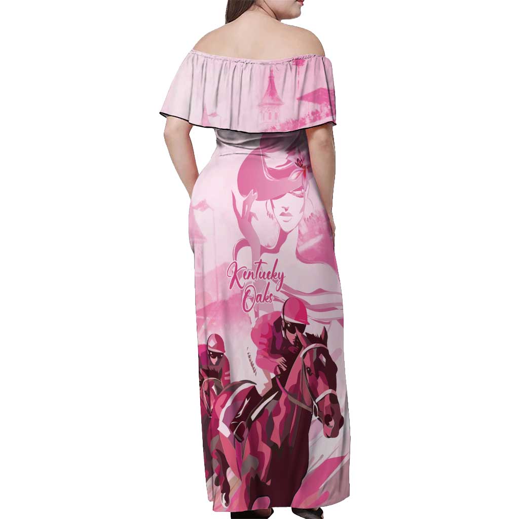 Kentucky Horse Racing Oaks Off Shoulder Maxi Dress Lilies For The Fillies
