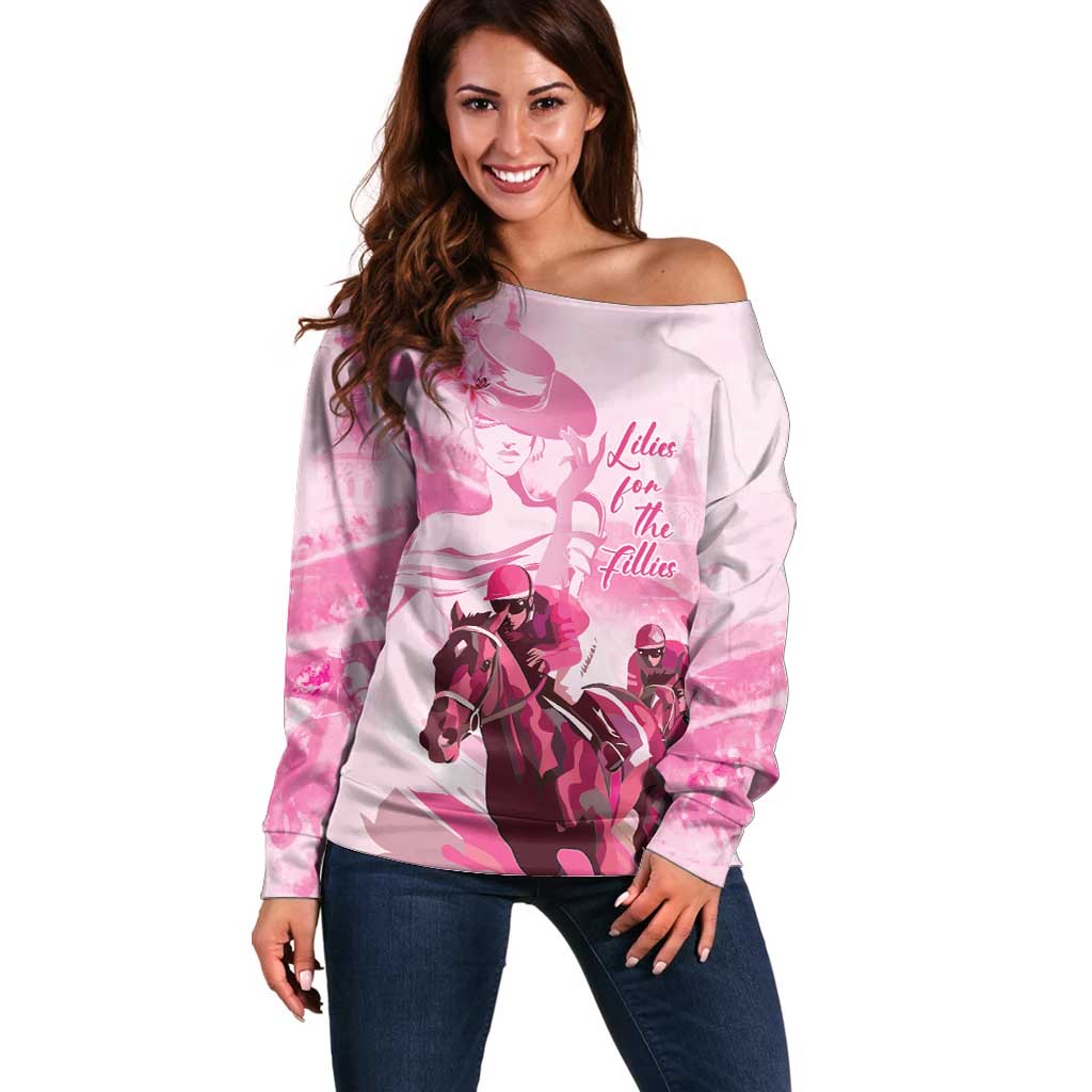 Kentucky Horse Racing Oaks Off Shoulder Sweater Lilies For The Fillies
