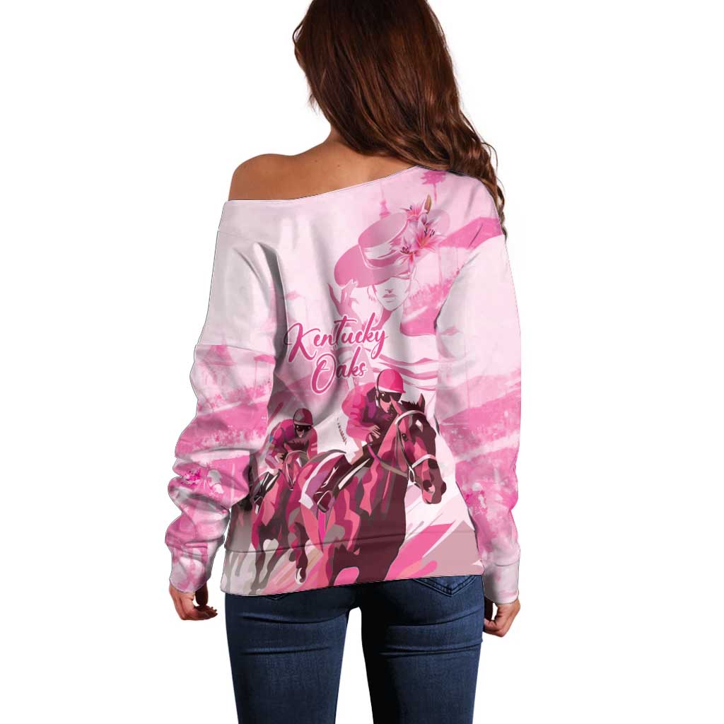 Kentucky Horse Racing Oaks Off Shoulder Sweater Lilies For The Fillies