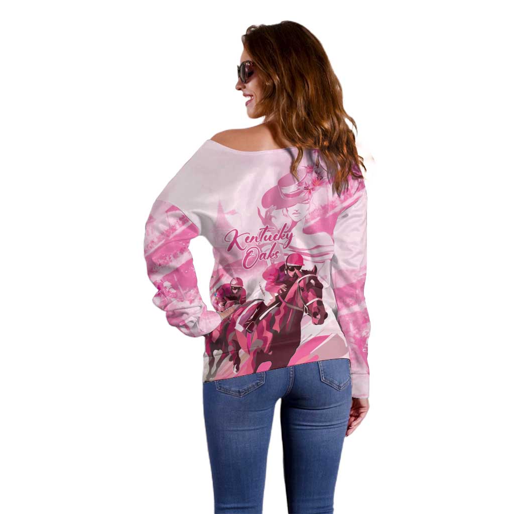 Kentucky Horse Racing Oaks Off Shoulder Sweater Lilies For The Fillies