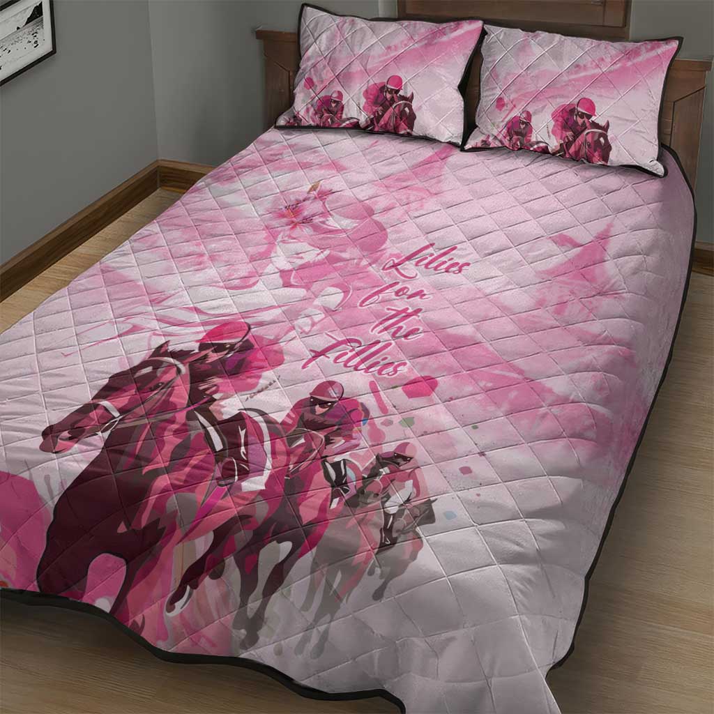 Kentucky Horse Racing Oaks Quilt Bed Set Lilies For The Fillies