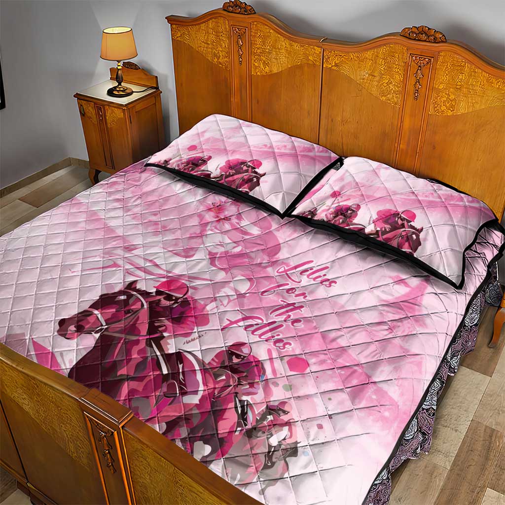 Kentucky Horse Racing Oaks Quilt Bed Set Lilies For The Fillies