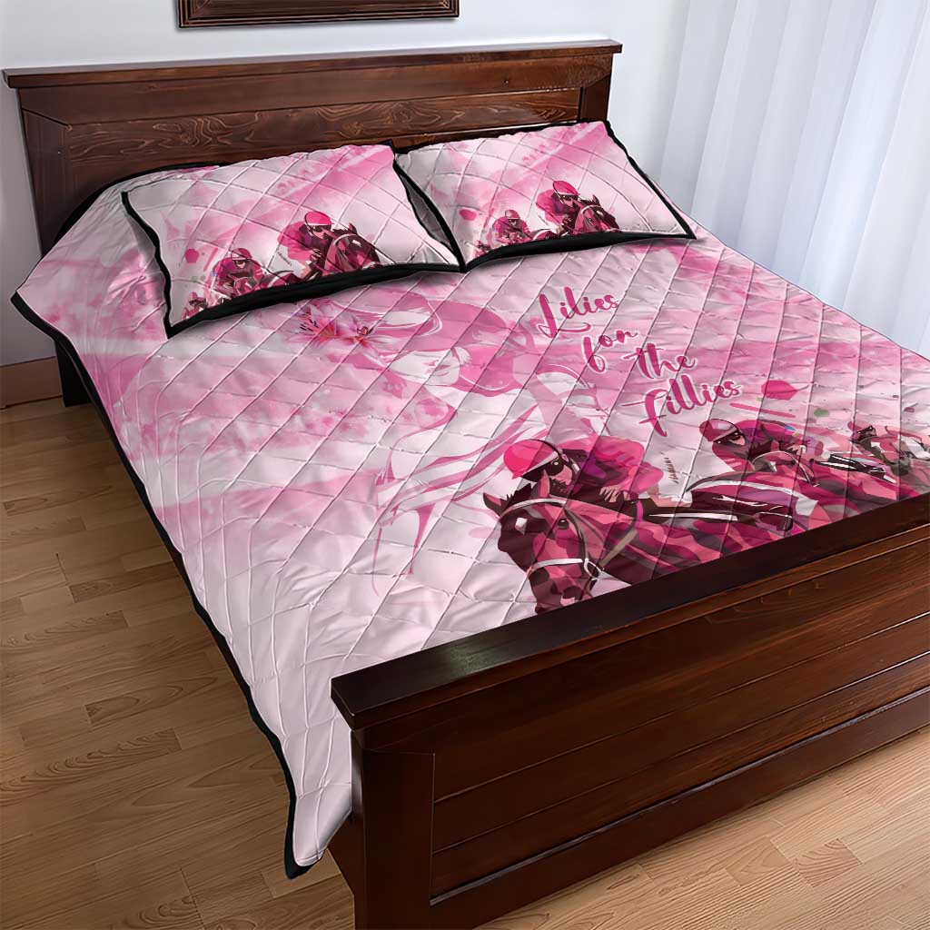 Kentucky Horse Racing Oaks Quilt Bed Set Lilies For The Fillies