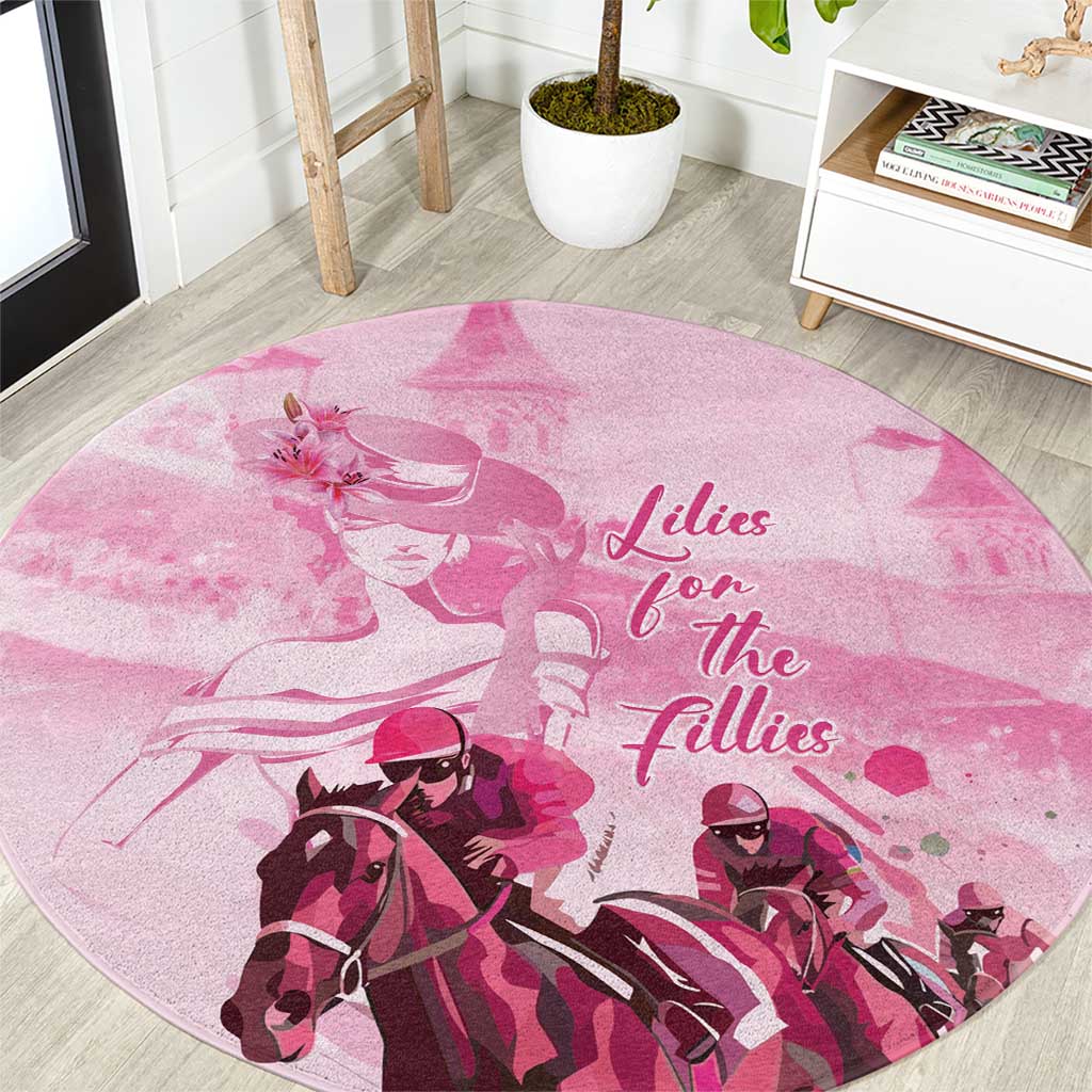 Kentucky Horse Racing Oaks Round Carpet Lilies For The Fillies