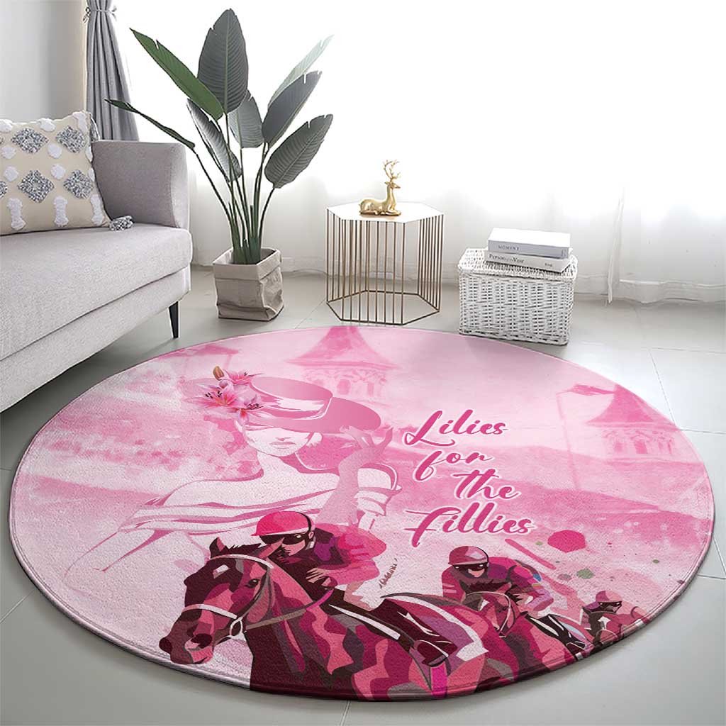 Kentucky Horse Racing Oaks Round Carpet Lilies For The Fillies