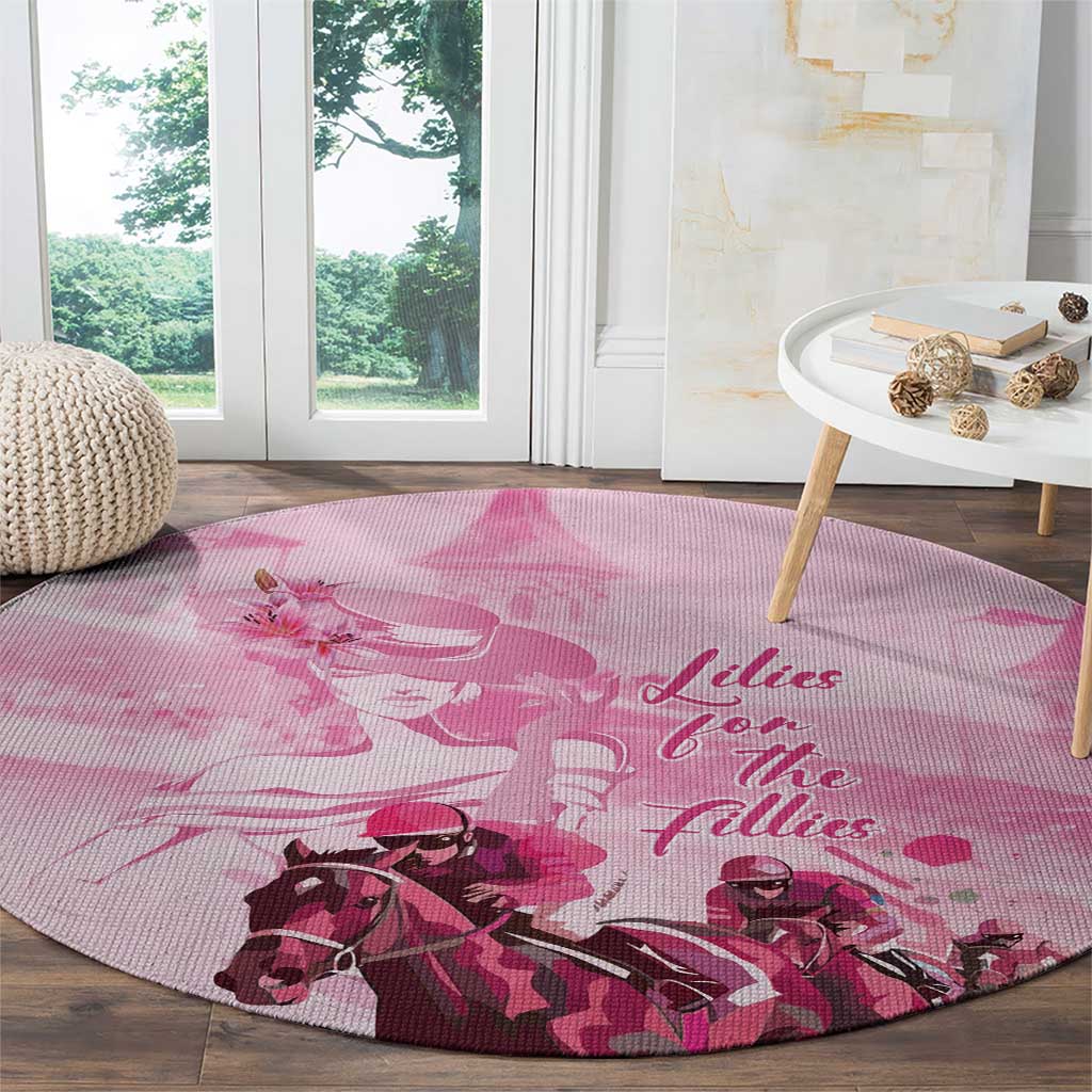Kentucky Horse Racing Oaks Round Carpet Lilies For The Fillies