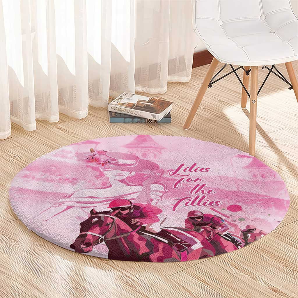 Kentucky Horse Racing Oaks Round Carpet Lilies For The Fillies