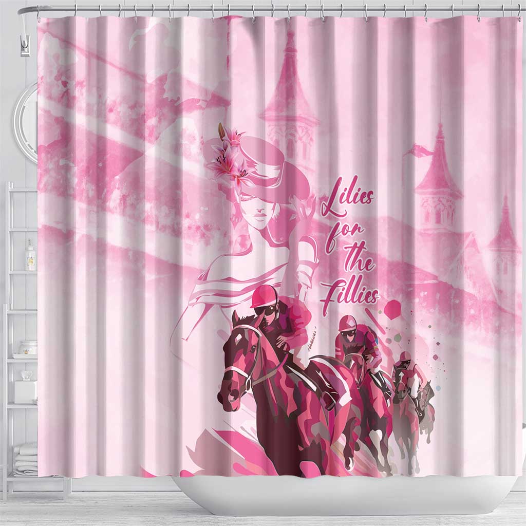 Kentucky Horse Racing Oaks Shower Curtain Lilies For The Fillies