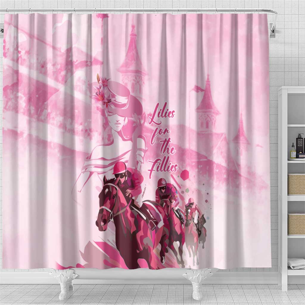 Kentucky Horse Racing Oaks Shower Curtain Lilies For The Fillies