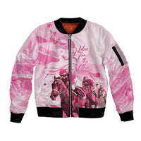 Kentucky Horse Racing Oaks Sleeve Zip Bomber Jacket Lilies For The Fillies