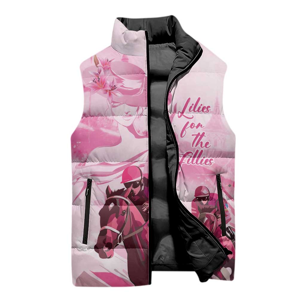 Kentucky Horse Racing Oaks Sleeveless Puffer Jacket Lilies For The Fillies