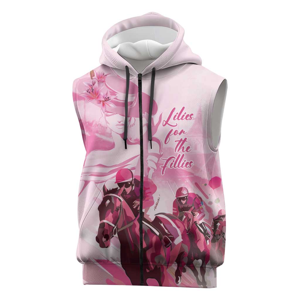 Kentucky Horse Racing Oaks Sleeveless Zip Hoodie Lilies For The Fillies