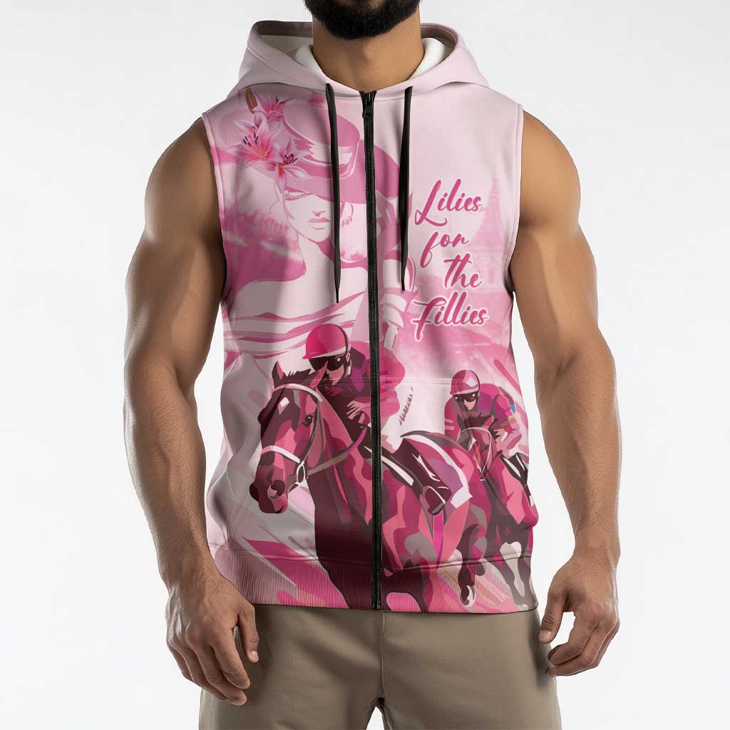 Kentucky Horse Racing Oaks Sleeveless Zip Hoodie Lilies For The Fillies
