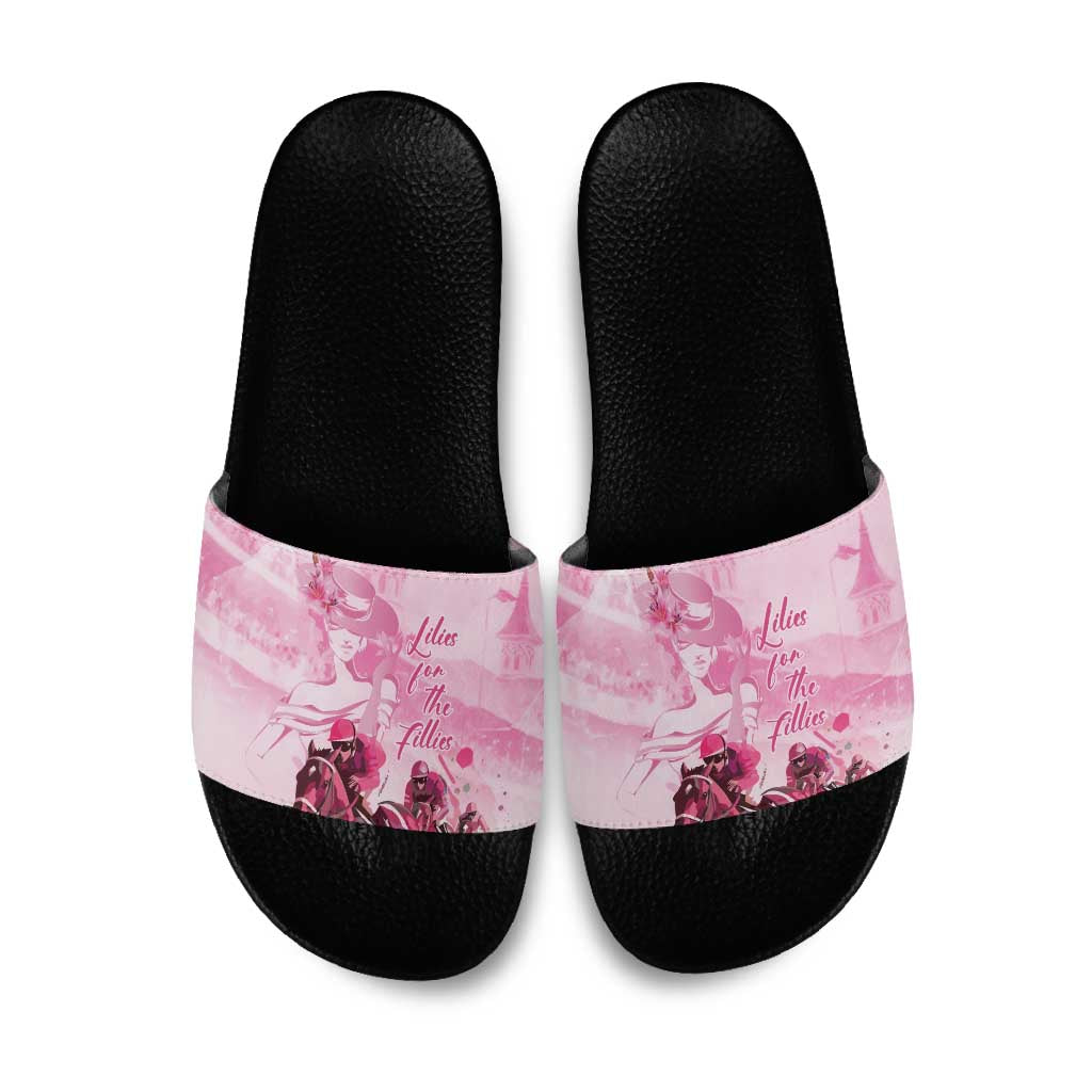 Kentucky Horse Racing Oaks Slide Sandals Lilies For The Fillies