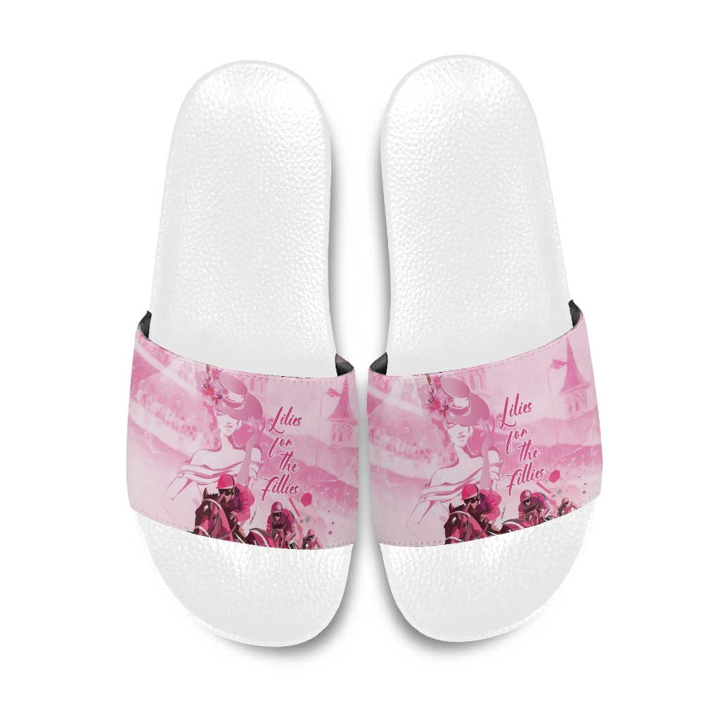 Kentucky Horse Racing Oaks Slide Sandals Lilies For The Fillies