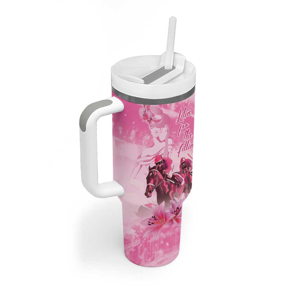 Kentucky Horse Racing Oaks Tumbler With Handle Lilies For The Fillies