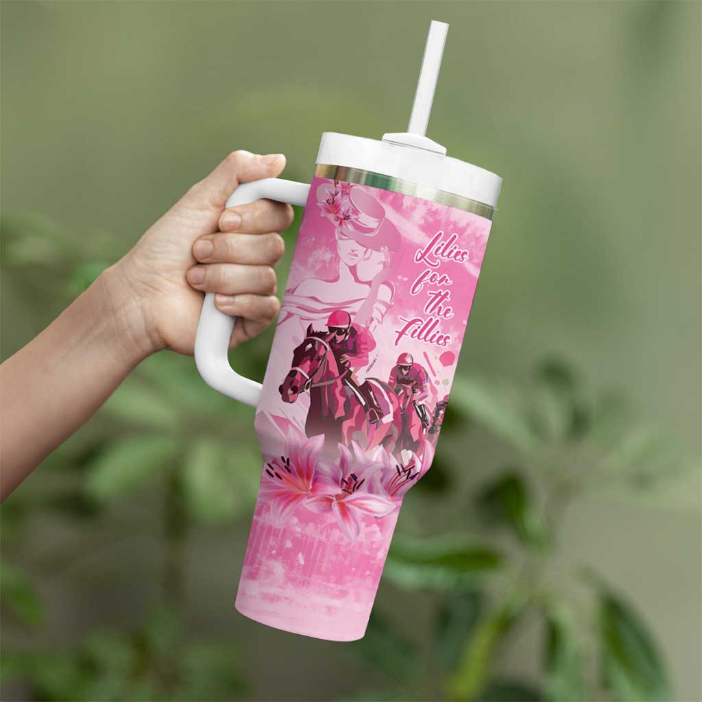Kentucky Horse Racing Oaks Tumbler With Handle Lilies For The Fillies