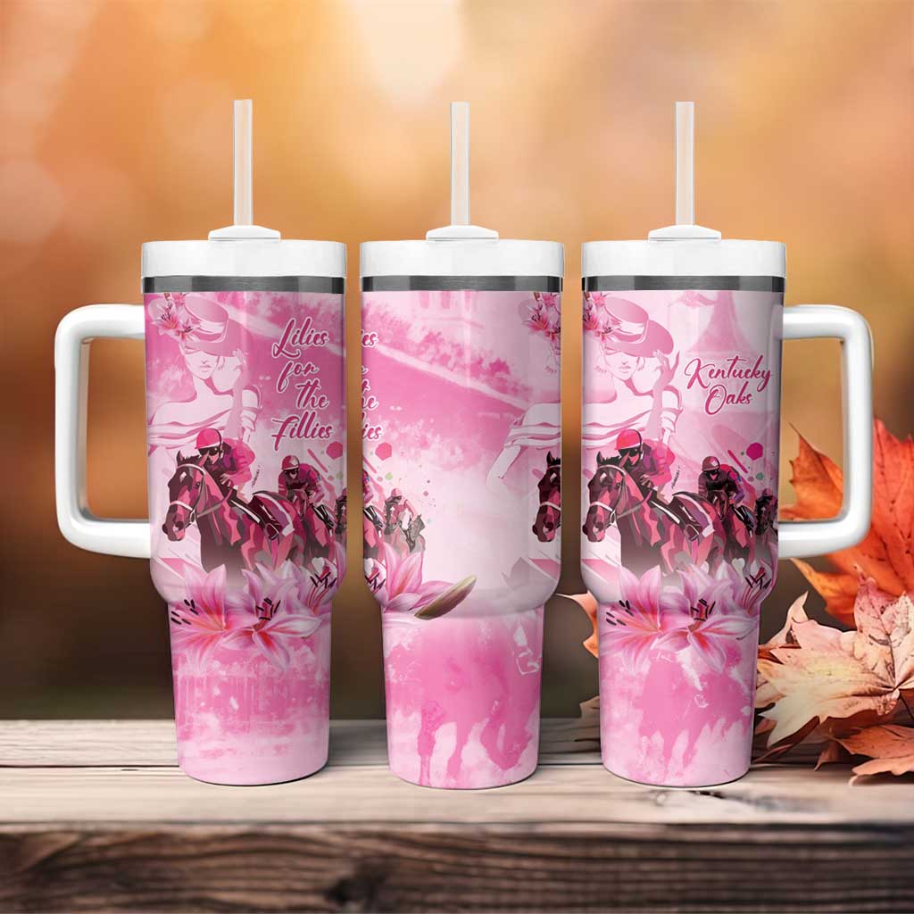 Kentucky Horse Racing Oaks Tumbler With Handle Lilies For The Fillies