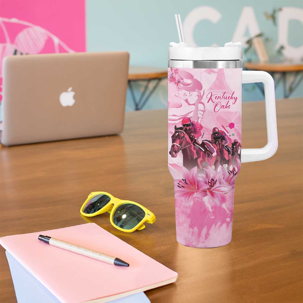 Kentucky Horse Racing Oaks Tumbler With Handle Lilies For The Fillies