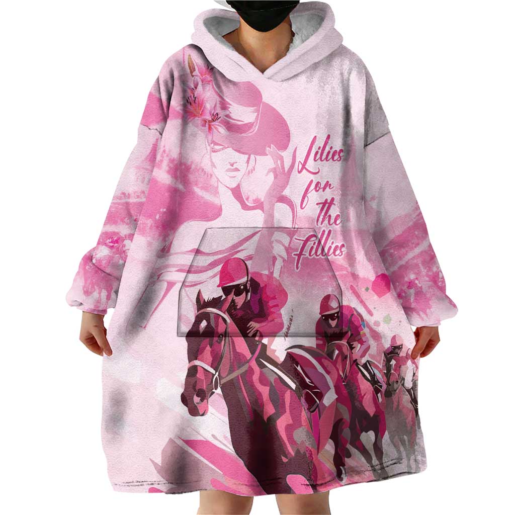 Kentucky Horse Racing Oaks Wearable Blanket Hoodie Lilies For The Fillies