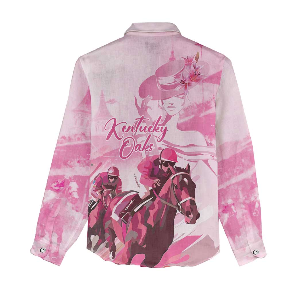 Kentucky Horse Racing Oaks Women Casual Shirt Lilies For The Fillies
