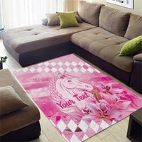 Kentucky Horse Racing Oaks Personalized Area Rug Filly Lily Flowers Pink Out