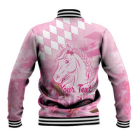Kentucky Horse Racing Oaks Personalized Baseball Jacket Filly Lily Flowers Pink Out