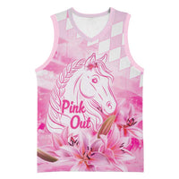 Kentucky Horse Racing Oaks Personalized Basketball Jersey Filly Lily Flowers Pink Out