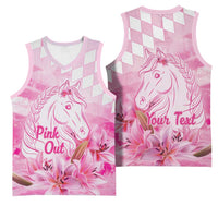Kentucky Horse Racing Oaks Personalized Basketball Jersey Filly Lily Flowers Pink Out