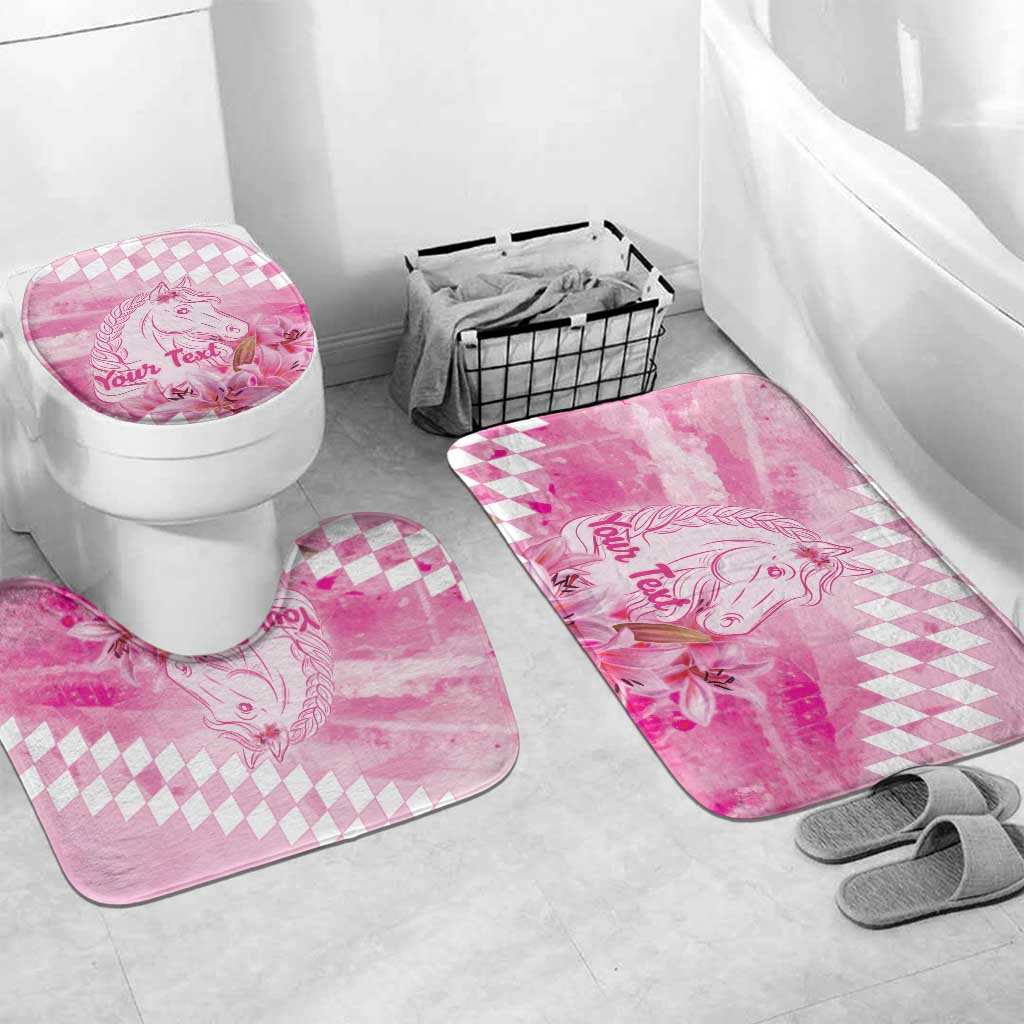 Kentucky Horse Racing Oaks Personalized Bathroom Set Filly Lily Flowers Pink Out