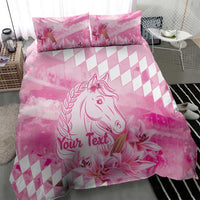 Kentucky Horse Racing Oaks Personalized Bedding Set Filly Lily Flowers Pink Out