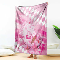 Kentucky Horse Racing Oaks Personalized Blanket Filly Lily Flowers Pink Out