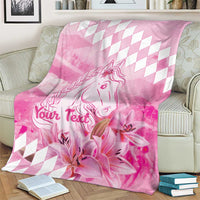 Kentucky Horse Racing Oaks Personalized Blanket Filly Lily Flowers Pink Out