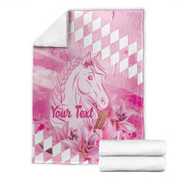 Kentucky Horse Racing Oaks Personalized Blanket Filly Lily Flowers Pink Out
