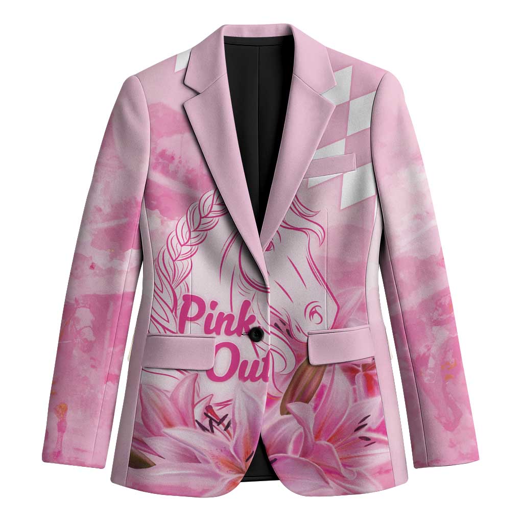 Kentucky Horse Racing Oaks Personalized Blazer Filly Lily Flowers Pink Out