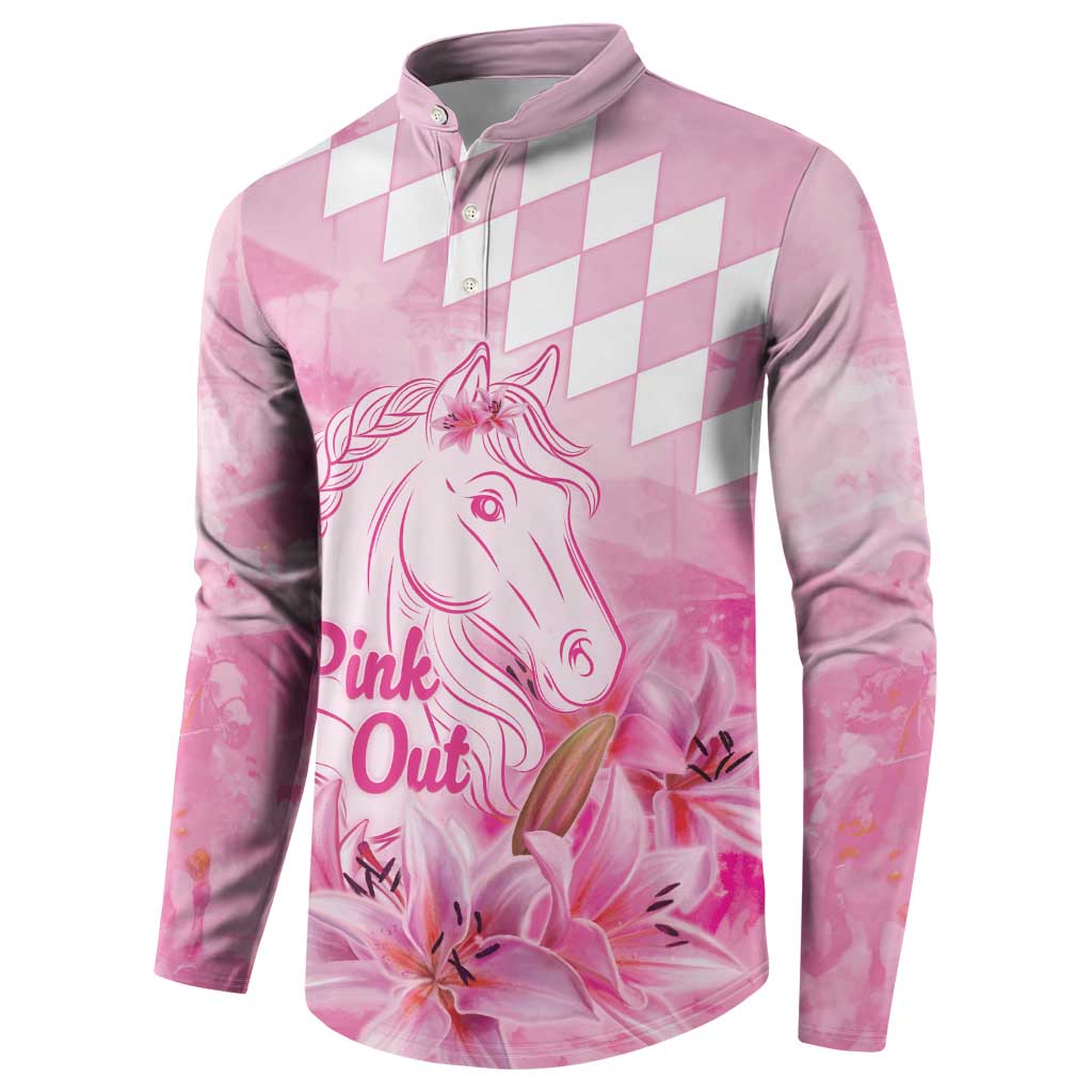 Kentucky Horse Racing Oaks Personalized Button Sweatshirt Filly Lily Flowers Pink Out