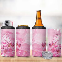 Kentucky Horse Racing Oaks Personalized 4 in 1 Can Cooler Tumbler Filly Lily Flowers Pink Out